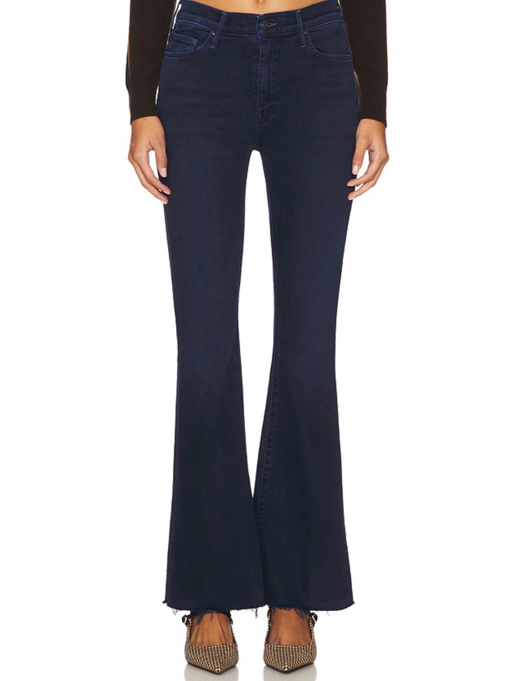Mother High-Waist Dark Blue Flare Jeans for Women